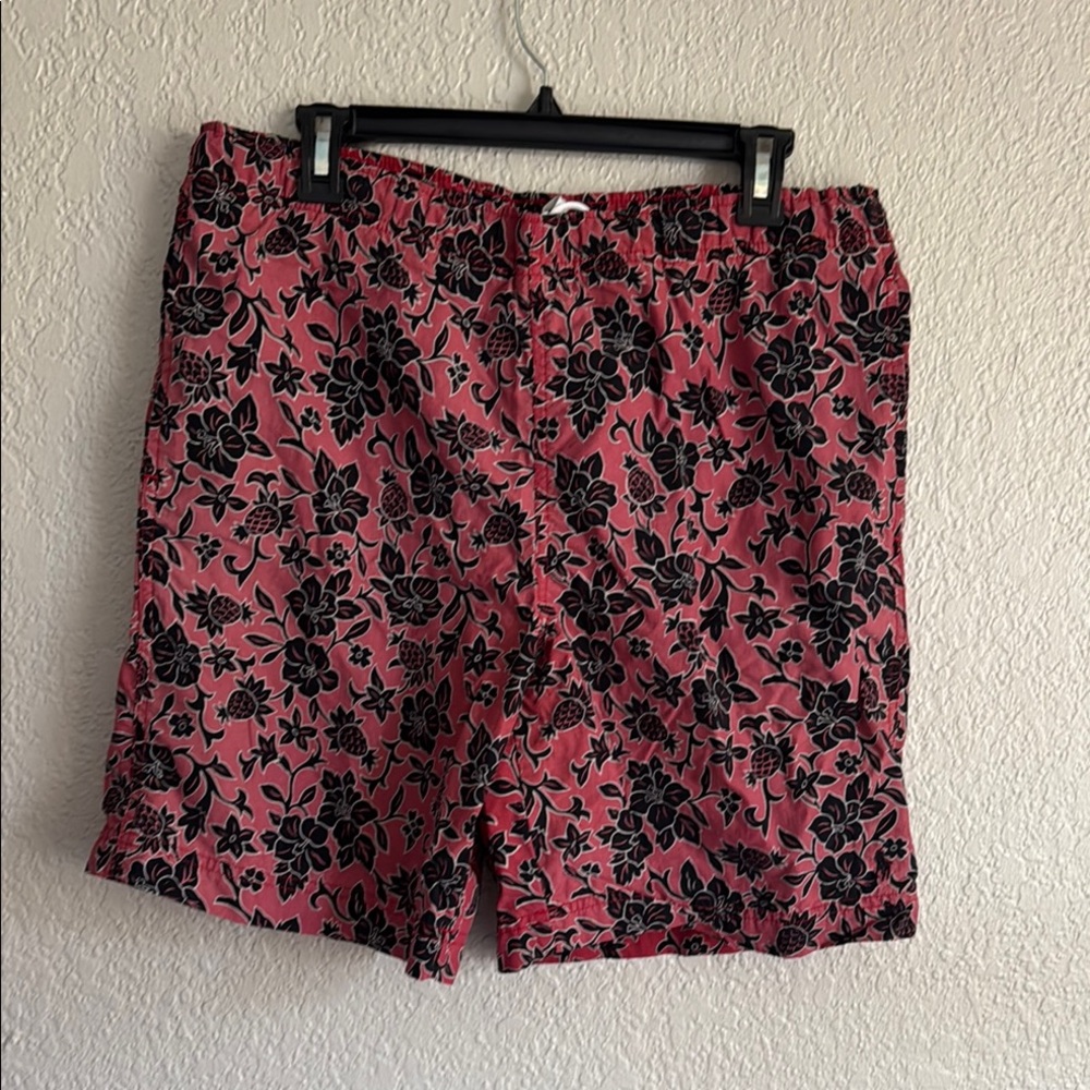 Floral Pink and Black Mens Shorts